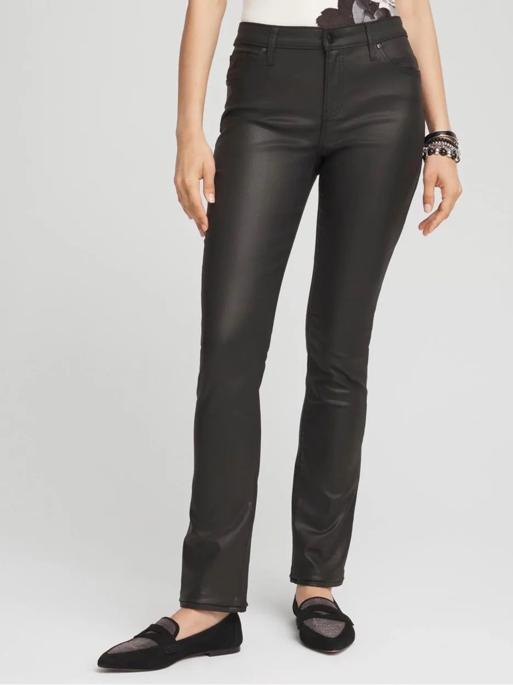 Chico's Black Faux Leather slim Leg Pants